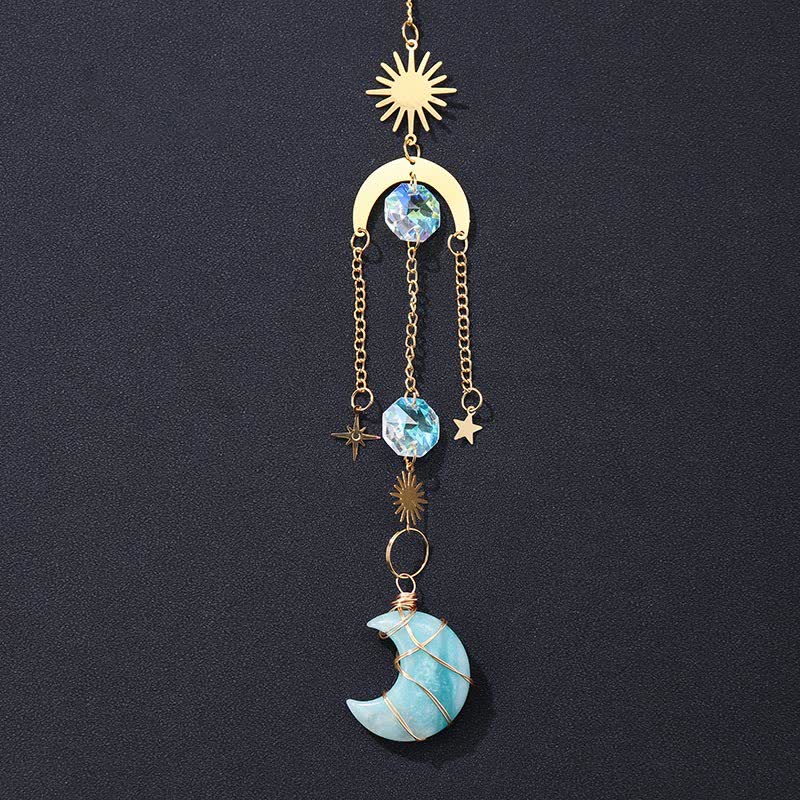 Sun And Moon Crystal Handmade Gemstone Ornament - Amazonite - image 13