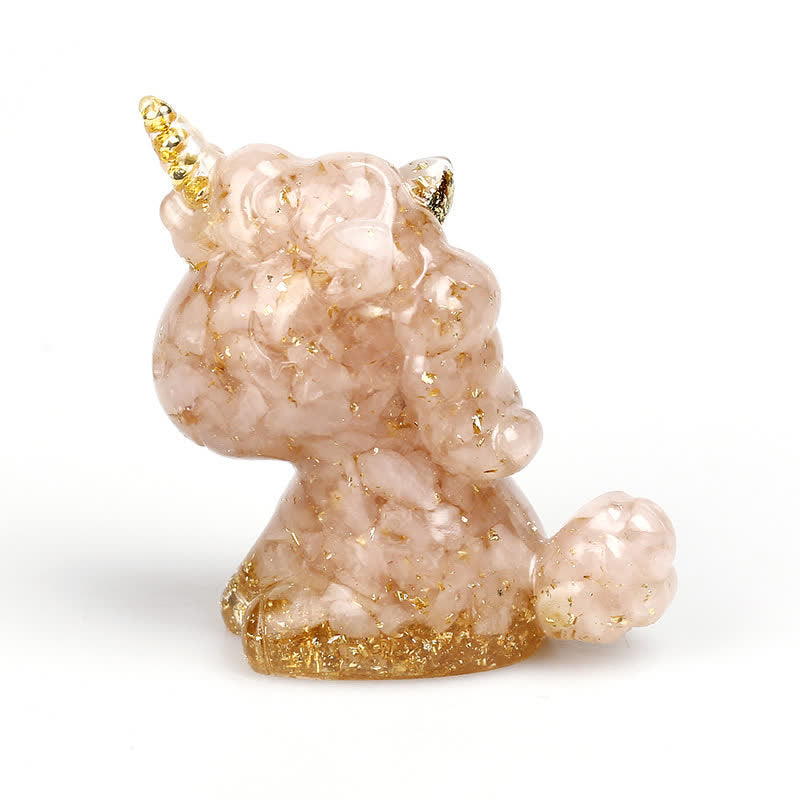 Olivenorma Crystal Unicorn Gemstone Decoration - Rose Quartz - image 19