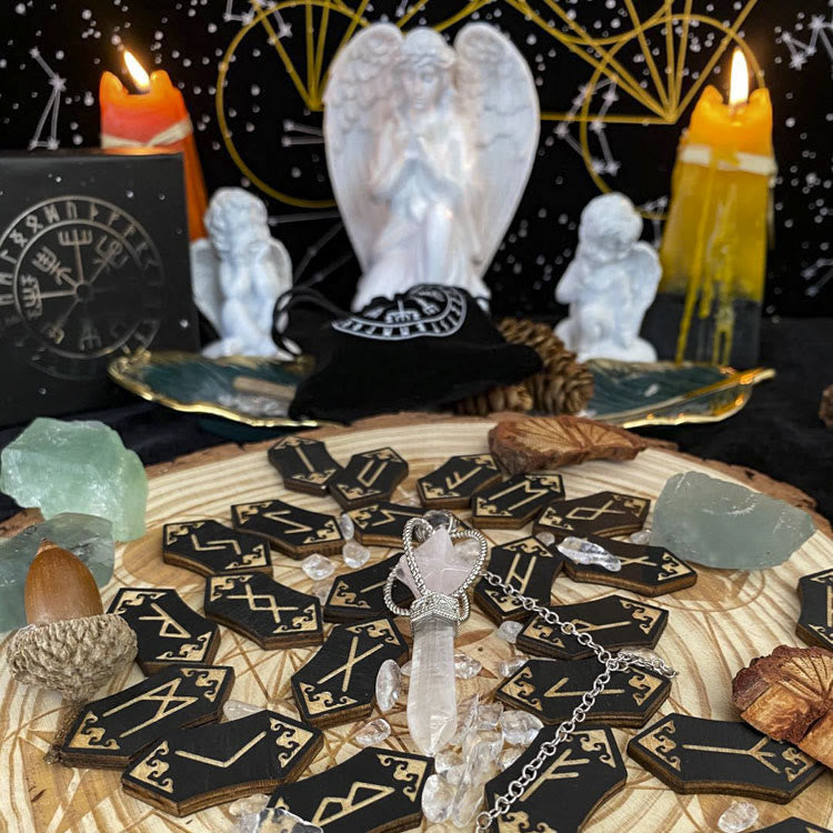 Olivenorma Woodcut Rune Set Healing Alchemy Meditation Decor - image 4