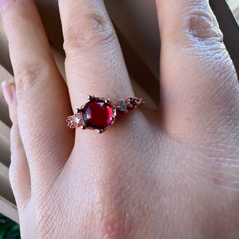 Olivenorma Garnet Engagement Wedding Ring  - image 1
