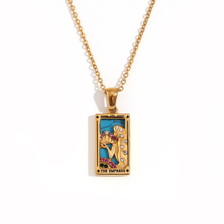 Olivenorma Stainless Steel 18k Gold Plated Tarot Card Necklace - THE EMPRESS - Golden - image 15