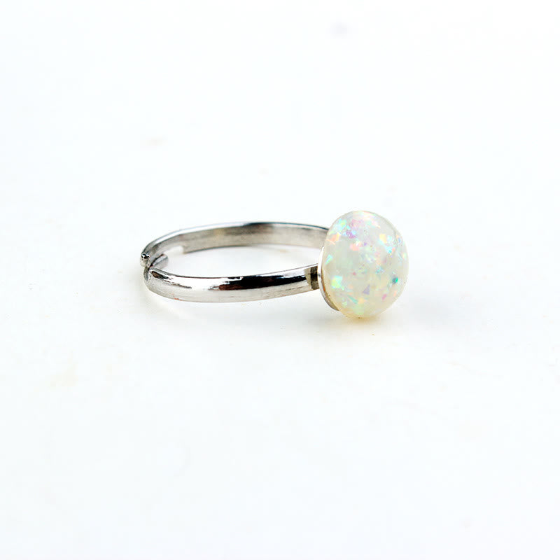 Olivenorma Opal Moonstone Simple Half Circle Adjustable Ring - image 9