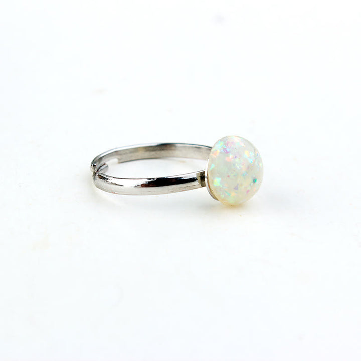 Olivenorma Opal Moonstone Simple Half Circle Adjustable Ring - image 9