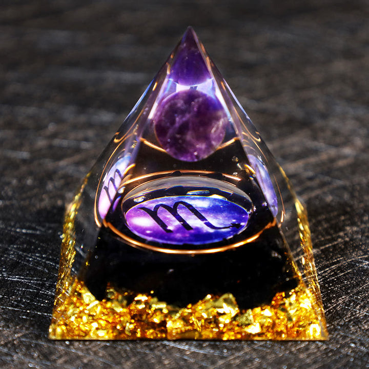Olivenorma Amethyst Ball Obsidian Gravel Zodiac Scorpio Orgone Pyramid - image 2