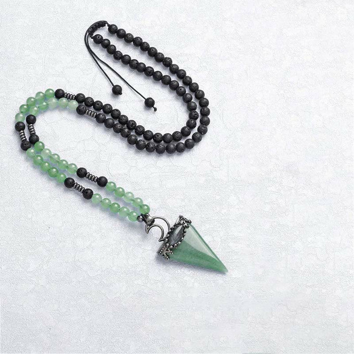 Olivenorma Natural Crystal Triangle Shape Pendant Necklace - Green Aventurine - image 15