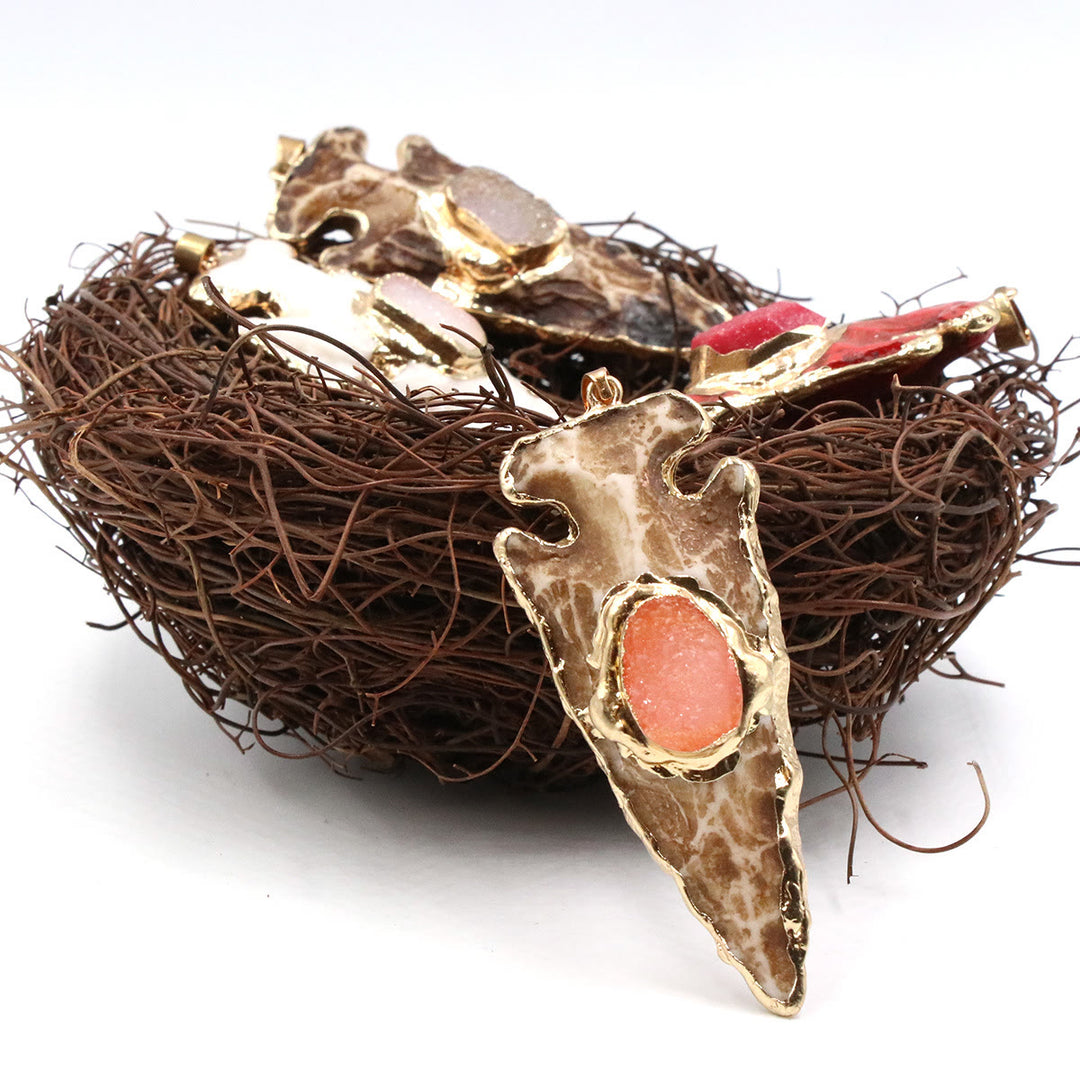 Olivenorma Natural Crystal Anchor Arrow Shield Necklace - image 5