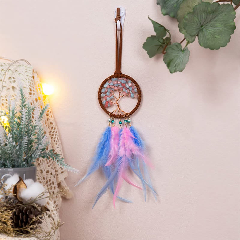 Olivenorma Crystal Tree of Life Feather Dreamcatcher Car Ornament - image 2