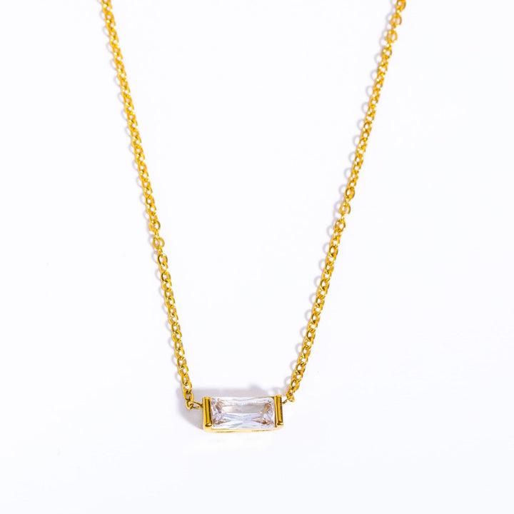 Olivenorma Simple Rectangular Birthstone Pendant Stainless Steel  Gift Card Necklace - image 23