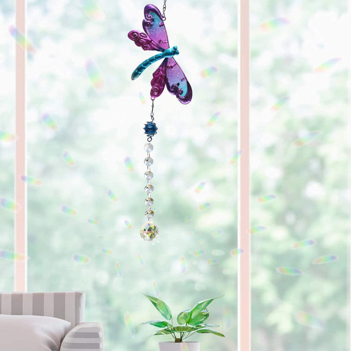 Olivenorma Angel Aura Quartz Butterfly Dragonfly Wind Chime - Purple - image 0