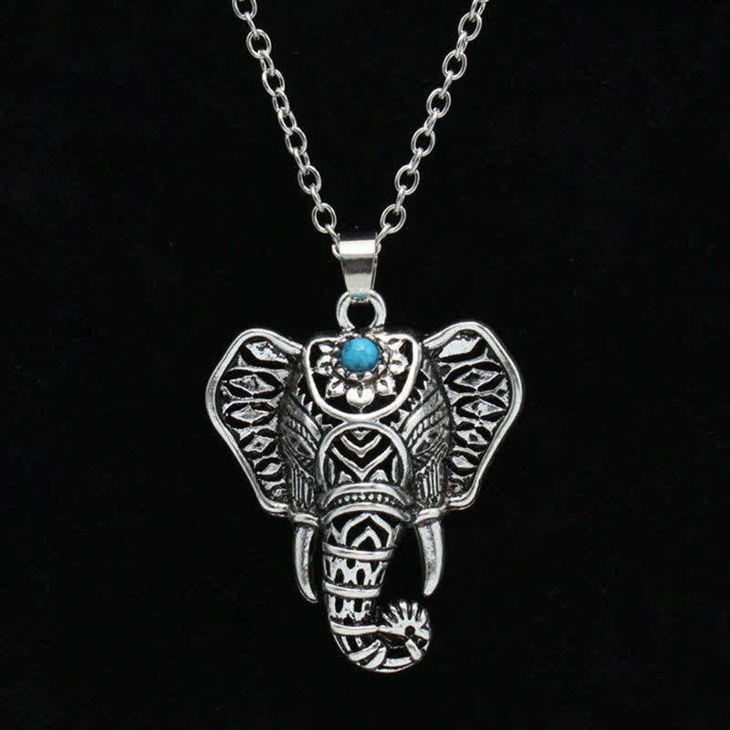 Olivenorma Vintage Turquoise Elephant Necklace - image 7