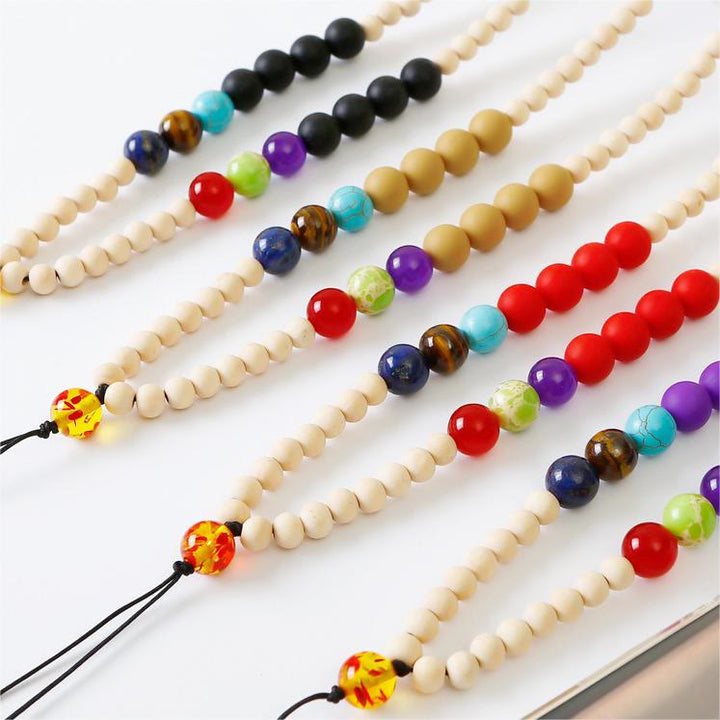 Olivenorma Natural Crystal String Handmade Wooden Beads Phone Strap - image 15