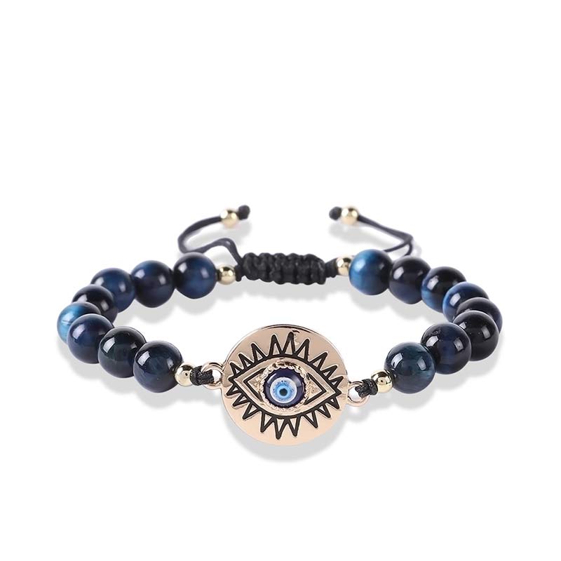Tiger Eye Evil Eye Protection Bracelet - Blue Tiger Eye - image 8