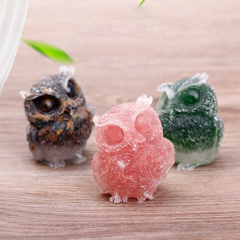 Olivenorma Natural Crystal Resin Owl Gemstone Decoration - image 0