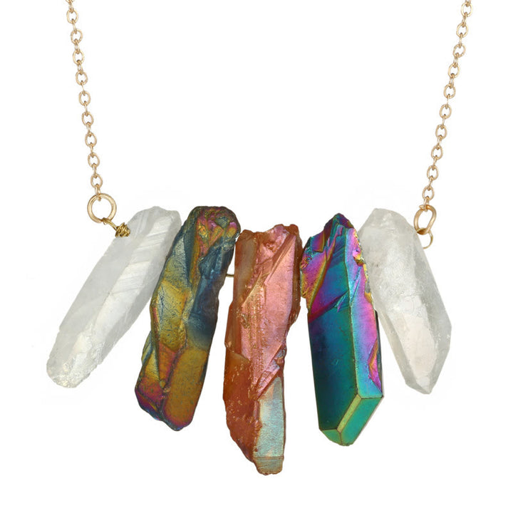 Olivenorma Natural Crystal Rough Mixed Color Crystal Pendant Necklace - image 3