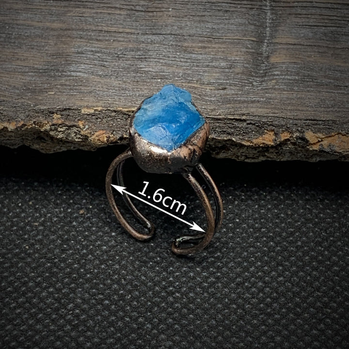 Olivenorma Natural Irregular Raw Stone Twelve Birthstone Adjustable Ring - image 66