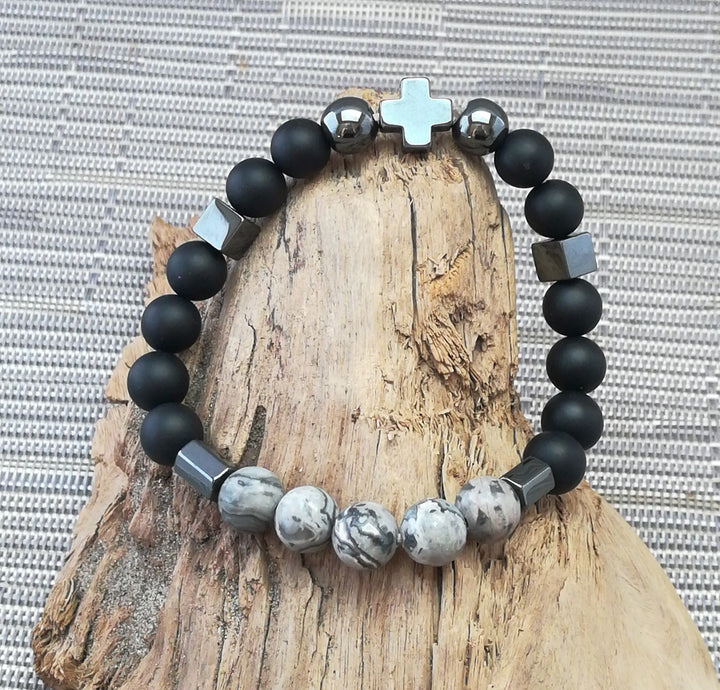 Olivenorma Mens Stacking Gemstone Set Bracelet - image 9