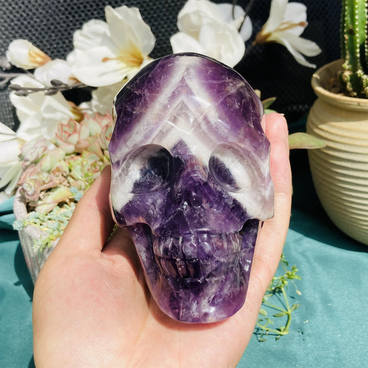 Olivenorma 10cm Natural Dream Amethyst Gemstone Decoration Crystal Skull - image 5