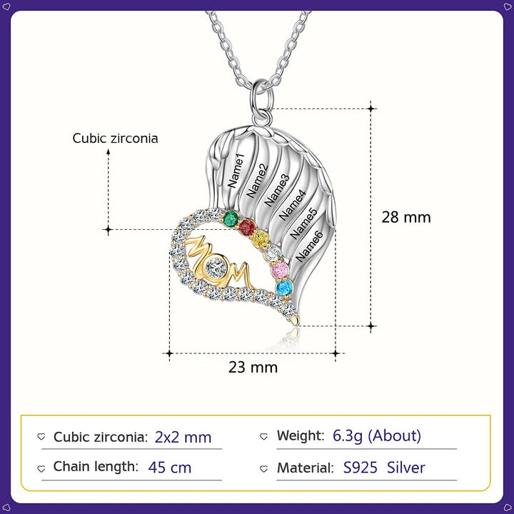 Olivenorma Mothers Birthstones Half Diamond Heart Necklace - image 23