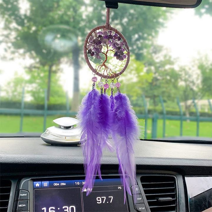 Olivenorma Crystal Tree of Life Feather Dreamcatcher Car Ornament - image 19