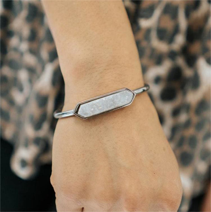 Olivenorma Natural Crystal Cluster Metal Copper Cuff Bracelet - image 19