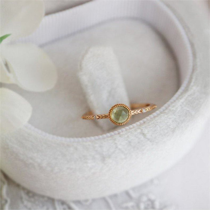 Olivenorma Natural Round Cut Green Peridot Ring - image 4