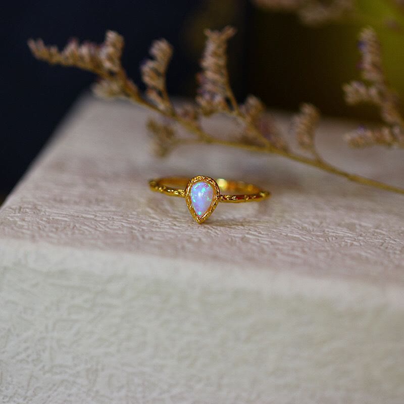 Olivenorma "Water Drop" Vintage Opal Ring - image 1