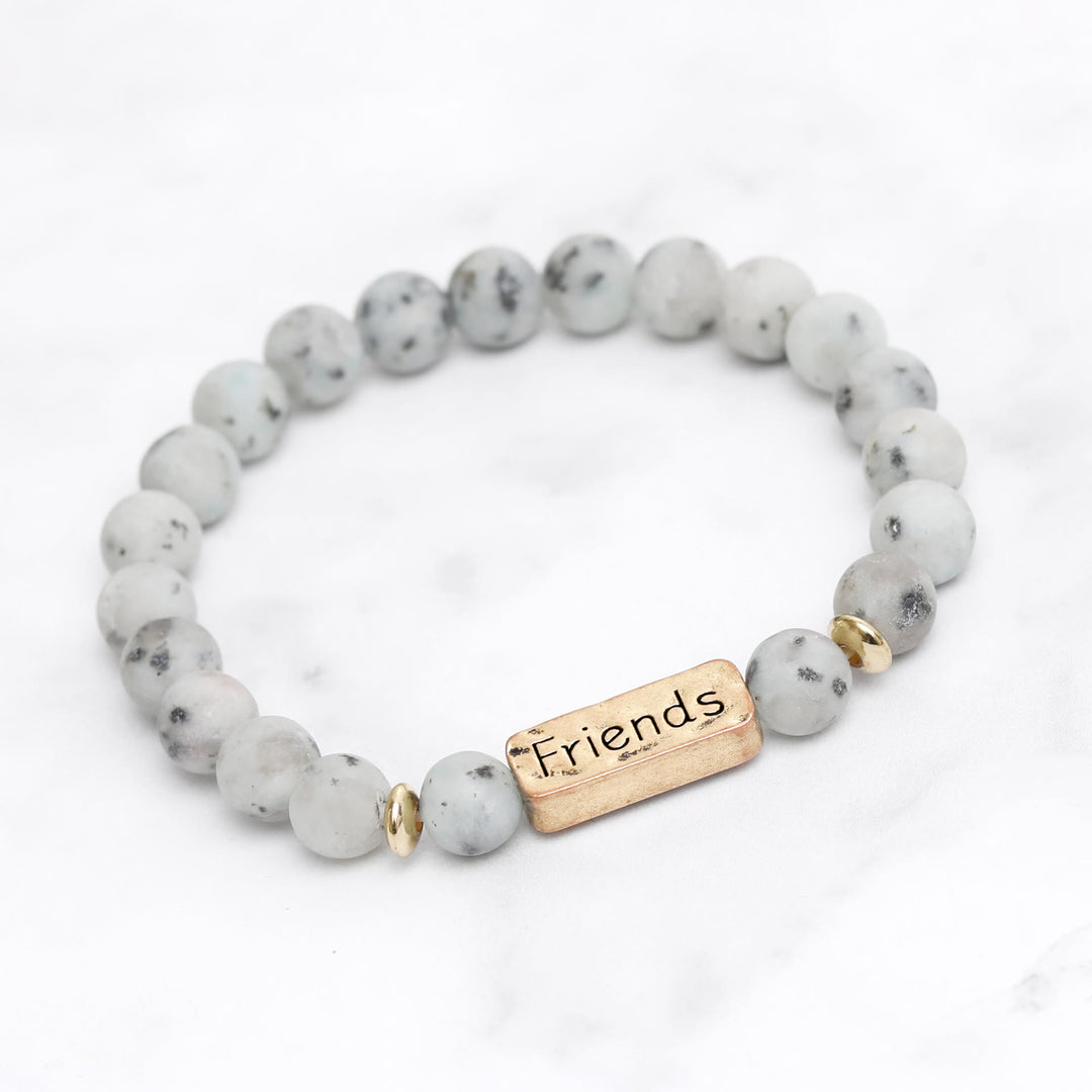 Olivenorma Natural Gemstone Friends Engraving Bracelet - image 7