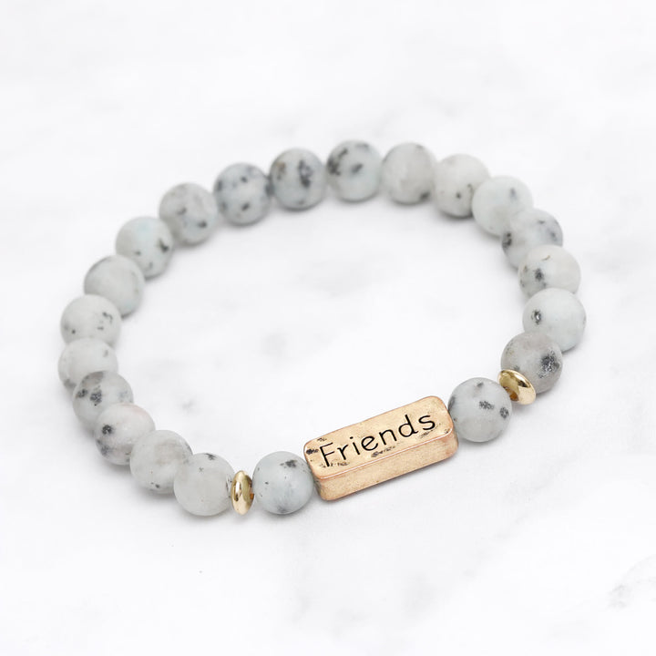 Olivenorma Natural Gemstone Friends Engraving Bracelet - image 7