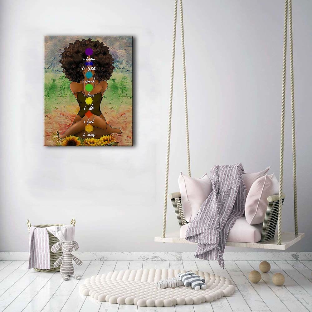 Olivenorma 7 Chakra Women Yoga Girl Zen Meditation Poster - image 4