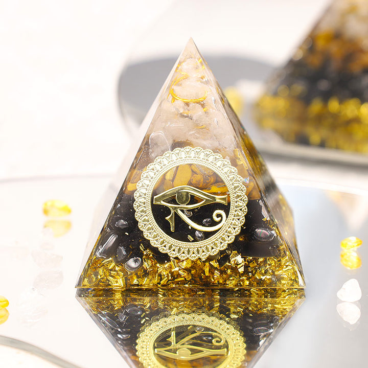 Olivenorma The Energy Protection Obsidian & Tiger Eye Orgone Pyramid - image 1