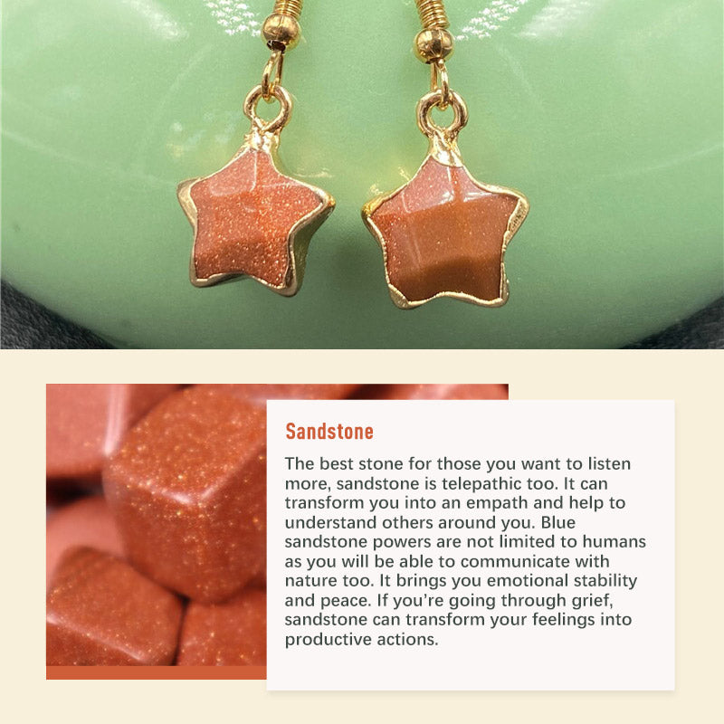 Natural Crystal Stone Earrings - Sandstone - image 11