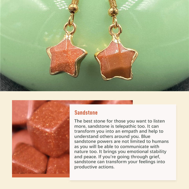 Natural Crystal Stone Earrings - Sandstone - image 11