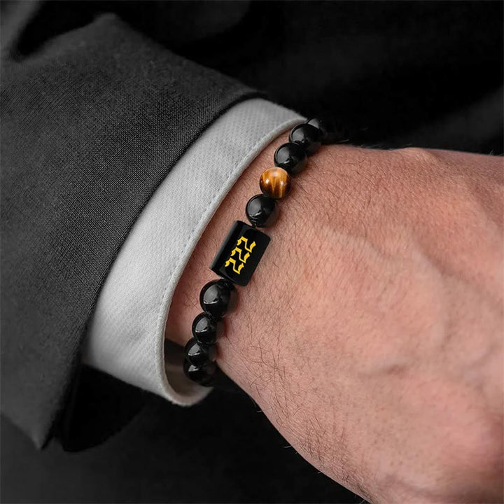 Olivenorma 10mm Obsidian Bead Fashion Number 000-999 Bracelet - image 3