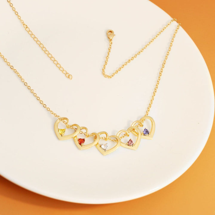 Olivenorma Mom Family Crystal Heart Birthstone Pendant Necklace - image 2