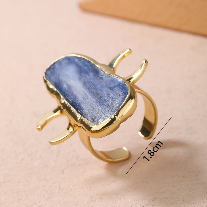 Olivenorma Kyanite Double Moon Healing Adjustable Ring - image 12