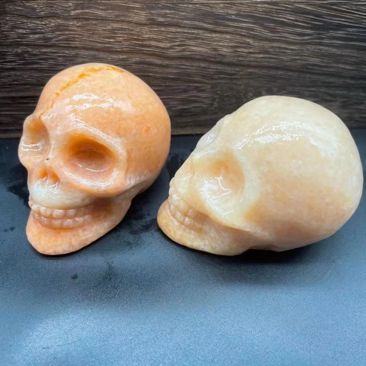 Olivenorma 7Cm Carved Natural Crystal Skull Gemstone Decoration - Sun Stone - image 9