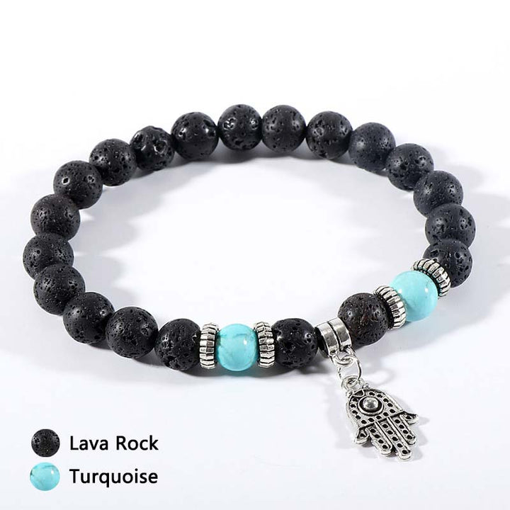 Malachite Tiger Eye Lava Stone Bracelet - Turquoise - image 5