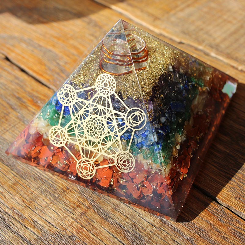 Olivenorma Chakra Metatron's Cube Orgone Pyramid - image 1
