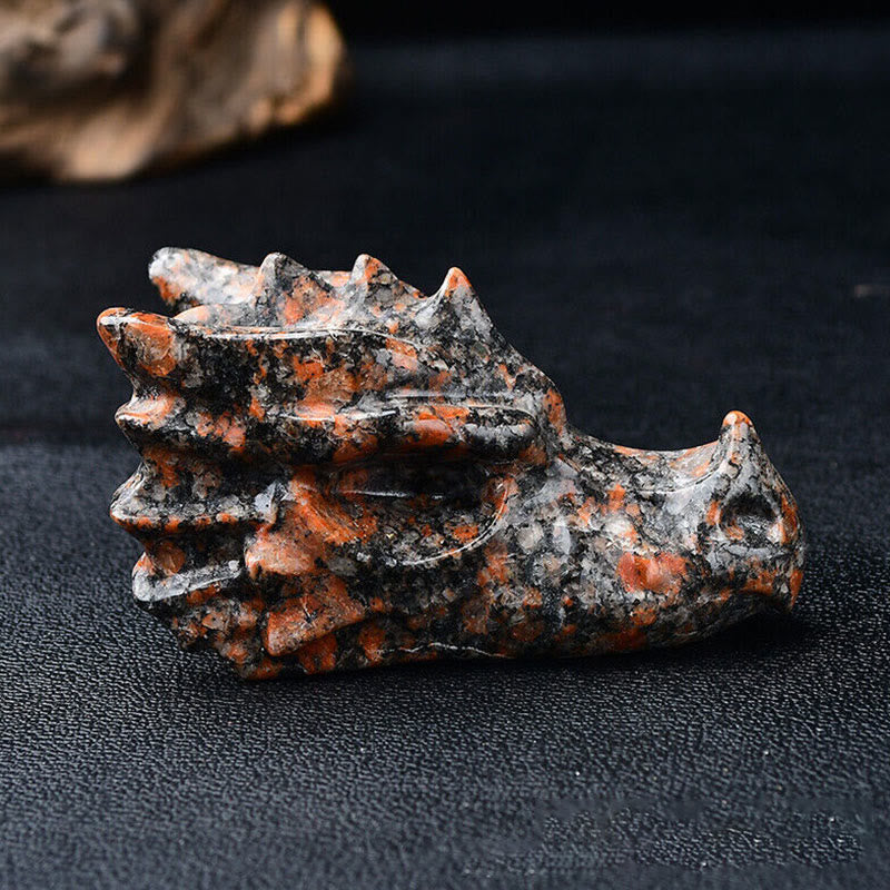 Olivenorma 3.2 Inch Dragon Head Skull Gemstone Decoration - image 2
