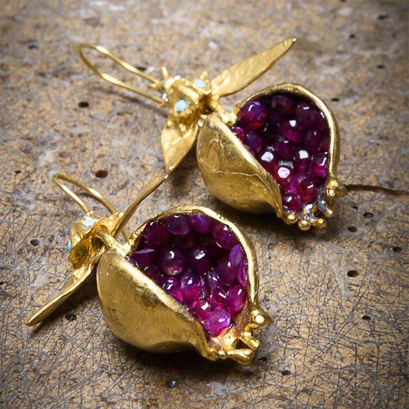 Olivenorma Lucky Pomegranate Seed Fashion Earrings - image 1