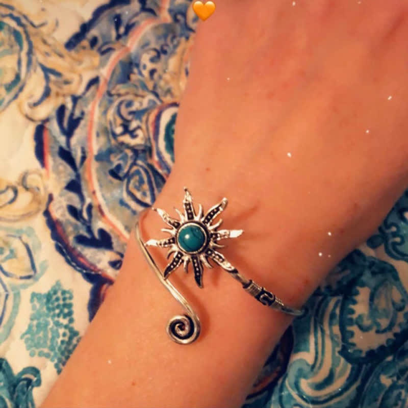 Retro Sunflower Turquoise Creative Bracelet - image 1