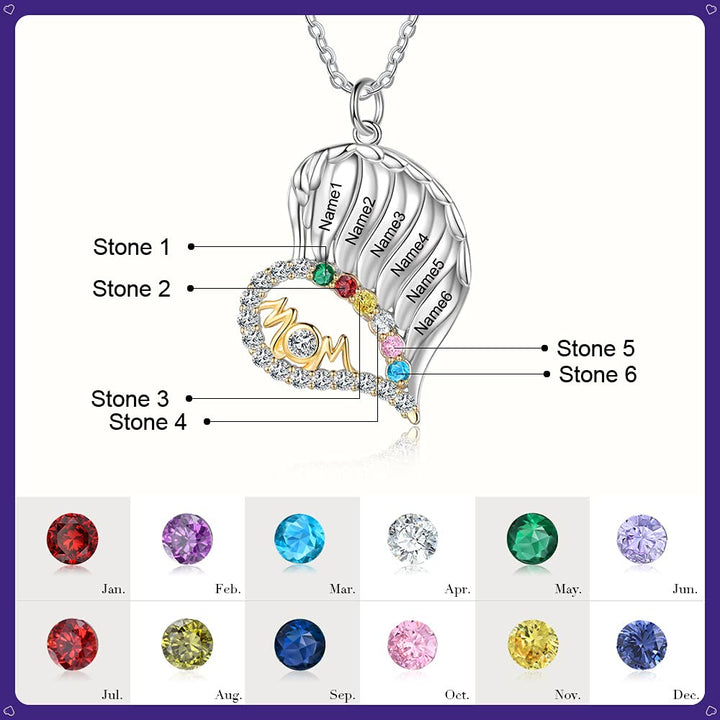 Olivenorma Mothers Birthstones Half Diamond Heart Necklace - image 22