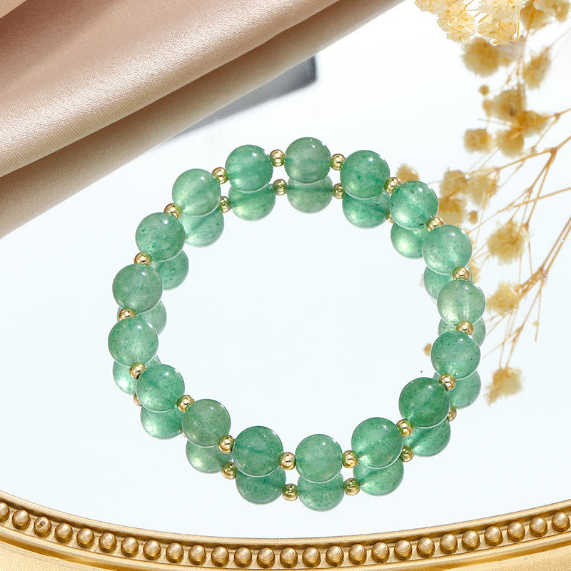 Olivenorma Green Strawberry Rutilated Quartz Tree of Life Bracelet Set - Green Strawberry Quartz Bracelet - image 8