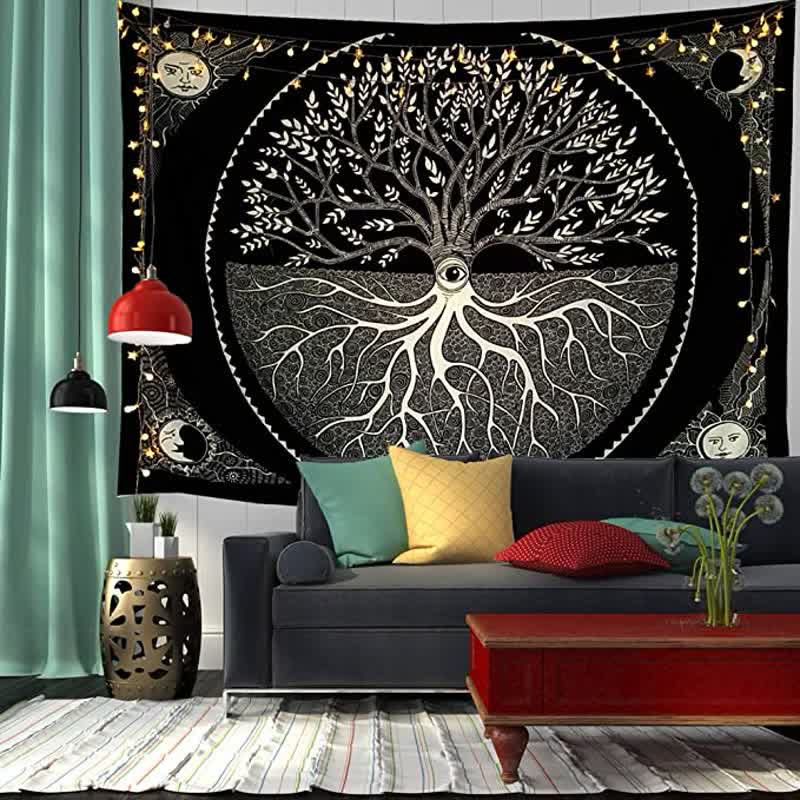 Meditation Art Tree Of Life Wall Hanging Tapestry - image 2