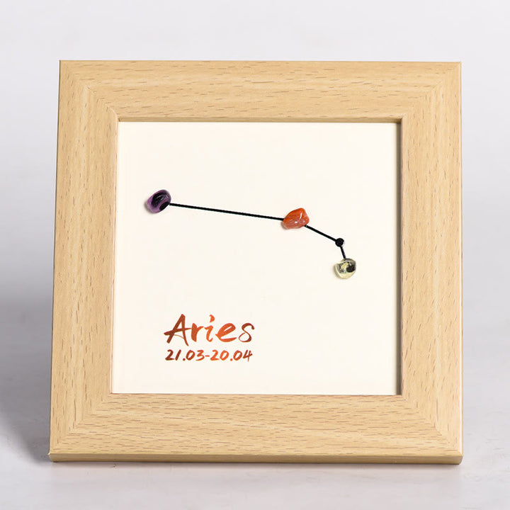 Olivenorma Zodiac Chakra Raw Stone Photo Frame Decoration - Aries - image 3