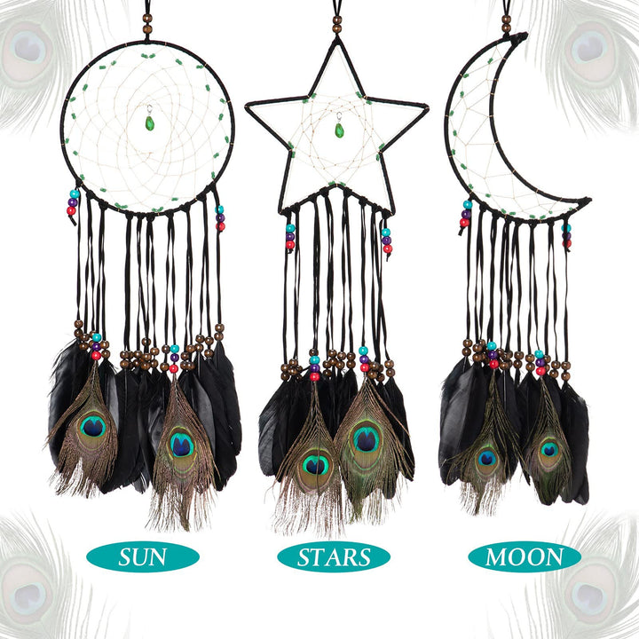 Olivenorma Natural Green Aventurine Peacock Feather Dream Catcher - image 0