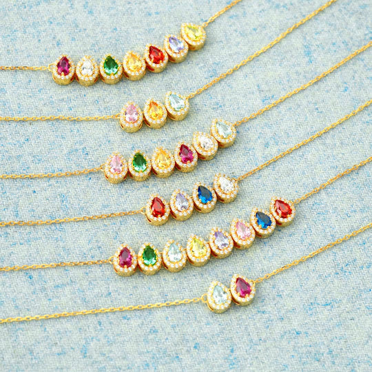 Olivenorma Tears Of Joy 1-8 Teardrop Birthstone Gift Card Necklace - image 15