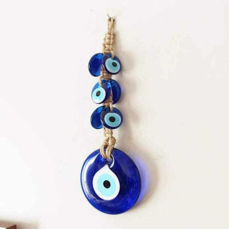 Olivenorma Evil Eye Glass Blue Wall Hanging Decoration Ornament - 18cm*5cm - image 0