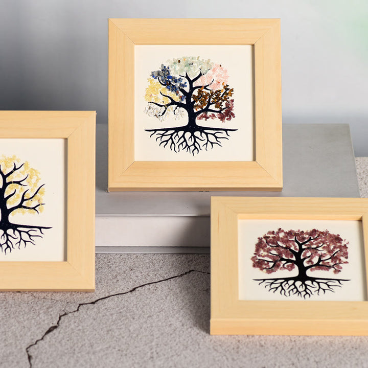 Olivenorma Natural Crystal Gravel Tree Of Life Photo Frame Decoration - image 0