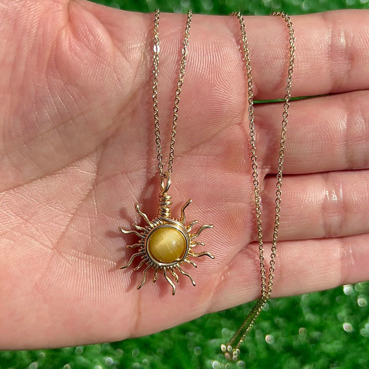 Olivenorma "Catch the sun's rays" - Wire Wrapped Sun Necklace - image 3